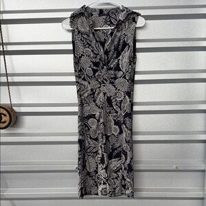 Tommy Hilfiger Black and White Floral Midi Dress
